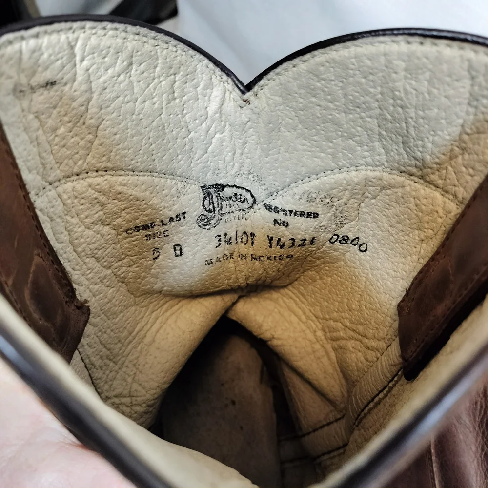 Justin Brown Leather Roper‎ Cowboy/Western Boots, Youth 5/women's 6